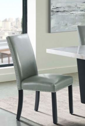 Damon White Leather PU Dining