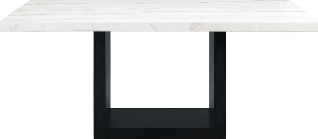 Damon White Leather PU Dining